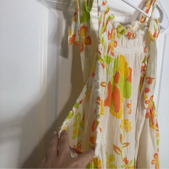 Free People Floral Fleur Cotton Tunic Shirt Top - Picture 5 of 5